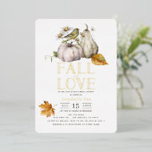 Invitation En Aluminium Chute en amour Fête des mariées d'oiseaux Citrouil (Debout devant)