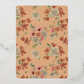 Invitation En Aluminium Chute en amour Floral Orange Citrouille Fête des m (Verso)