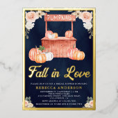 Invitation En Aluminium Chute en amour Pêcher Citrouille Marine Fête des m (Recto)