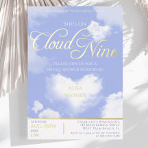 Ciel Bleu Élégant Cloud Nine Fête de Mariage Or