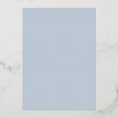 Invitation En Aluminium Ciel Dusty Bleu Superbe Mariage Floral Argent (Verso)