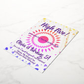 Invitation En Aluminium Cinq ! Anniversaire 5 ans (Rotation)