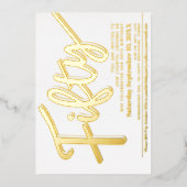 Invitation En Aluminium Cinquante-50ème anniversaire blanc avec écriture o (Recto)