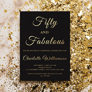 Invitation En Aluminium Cinquante ans et Fabuleux 50e Anniversaire
