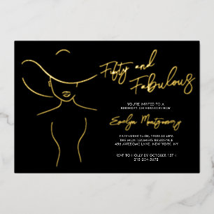Invitation En Aluminium Cinquante ans et Fabuleux Anniversaire avec Ligne