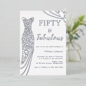 Invitation En Aluminium Cinquante et fabuleuse robe d'huile d'argent 50e a (Debout devant)