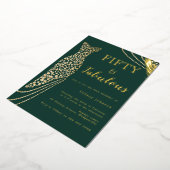 Invitation En Aluminium Cinquante et fabuleuse robe d'or Emerald 50e anniv (Rotation)