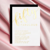 Invitation En Aluminium Cinquante Et Fabuleux 50e Anniversaire Or
