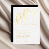 Invitation En Aluminium Cinquante Et Fabuleux 50e Anniversaire Or