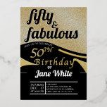 Invitation En Aluminium Cinquante et fabuleux | Elegant Gold 50th Birthday<br><div class="desc">Cette invitation personnalisée à l'occasion du 50e anniversaire fera la déclaration parfaite pour votre prochain événement. Fabriquée à l'aide d'un stock de carte de haute qualité et imprimée avec votre texte personnalisé, l'invitation peut être adaptée à vos besoins uniques. Avec son design moderne et époustouflant, cette invitation fera une impression...</div>