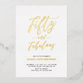 Invitation En Aluminium Cinquante & Fabuleux | Moderne fête d'anniversaire (Recto)