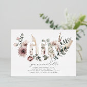 Invitation En Aluminium Cinquante fleurs - 50e anniversaire - Argent (Debout devant)