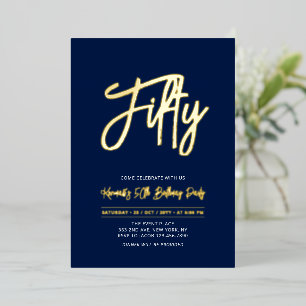 Invitation En Aluminium Cinquante Soirée d'anniversaire des 50 ans sur l