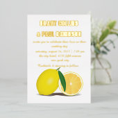 Invitation En Aluminium Citron frais, nature et or (Debout devant)