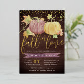 Invitation En Aluminium Citrouille automne | Fête des mariées d'automne (Debout devant)