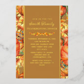 Invitation En Aluminium Citrouille Automne quitte Thanksgiving Dîner (Recto)