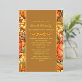 Invitation En Aluminium Citrouille Automne quitte Thanksgiving Dîner (Debout devant)