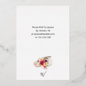 Invitation En Aluminium Citrouille blanc chute florale Thanksgiving (Verso)