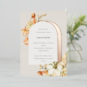 Invitation En Aluminium Citrouille d'automne rustique Arc Fête des mariées (Debout devant)