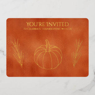 Invitation En Aluminium Citrouille de blé d'Action de grâce d'automne en c