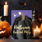 Invitation En Aluminium Citrouille d'or violet Halloween Cocktail Party