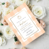 Invitation En Aluminium Citrouille Peach En vichy Baptême Gold Foil Invita