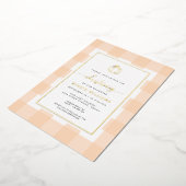 Invitation En Aluminium Citrouille Peach En vichy Christening Foil Invitat (Rotation)