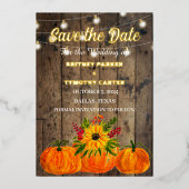 Invitation En Aluminium Citrouille Sunflower Rustique Photo QR Code Mariag (Recto)