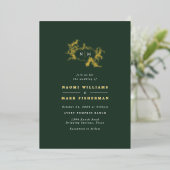 Invitation En Aluminium Citrouille Vines Monogramme Mariage (Debout devant)