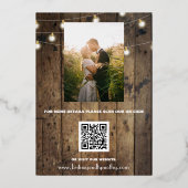Invitation En Aluminium Citrouille Wood Boho Rustique Photo QR Code Mariag (Verso)