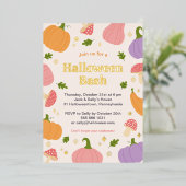 Invitation En Aluminium Citrouilles et champignons d'Halloween (Debout devant)