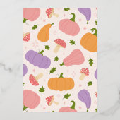 Invitation En Aluminium Citrouilles et champignons d'Halloween (Verso)