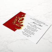 Invitation En Aluminium Classe 2023 Graduation Red and Gold Foil (Rotation)