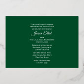 Invitation En Aluminium Classe 2023 Photo Graduation Vert et Or (Verso)