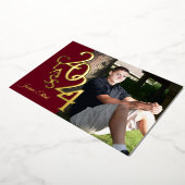 Invitation En Aluminium Classe 2024 Burgundy et or (Rotation)