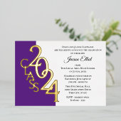 Invitation En Aluminium Classe 2024 Purple and Gold Foil (Debout devant)