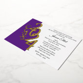 Invitation En Aluminium Classe 2024 Purple and Gold Foil (Rotation)