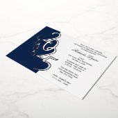 Invitation En Aluminium Classe 2025 Marine Blue and Silver Foil (Rotation)
