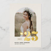 Invitation En Aluminium Classe Boho de 2025 Arch Photo Graduation (Recto)