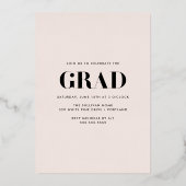 Invitation En Aluminium Classe Bold de 2025 Cream Photo Graduation (Verso)