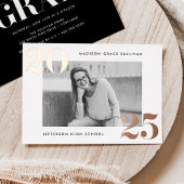 Invitation En Aluminium Classe Bold de 2025 Rose Gold Photo Graduation