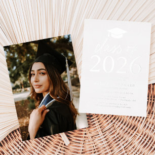 Invitation En Aluminium Classe d'argent moderne de 2025 Graduation Party