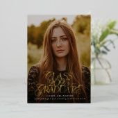 Invitation En Aluminium CLASSE DE 2025 DIPLÔMÉ de fin d'études secondaires (Debout devant)