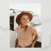 Invitation En Aluminium Classe de 2025 Grad Party White Gold (Verso)