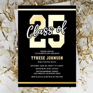 Invitation En Aluminium Classe de 2025 Masculine Graduation Party