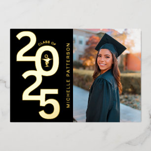 Invitation En Aluminium Classe de 2025 Photo Pharmacy Graduation