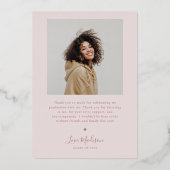 Invitation En Aluminium Classe de 2025 Pink Arch Frame Graduation (Verso)