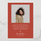 Invitation En Aluminium Classe de 2025 Red Arch Frame Graduation (Verso)