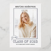 Invitation En Aluminium Classe de feuille d'argent 2023 - feuille photo de (Recto)