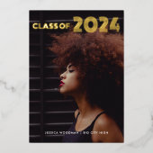 Invitation En Aluminium Classe de graduation de 2024 Typographie moderne O (Recto)